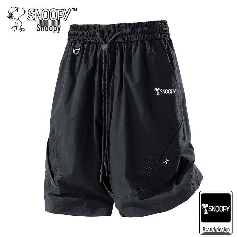 Snoopy Men s Ice-feel Quick-Dry Cargo Shorts L чёрный