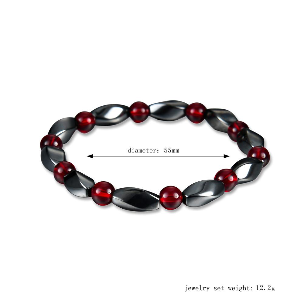 Fashion Simple Bracelet Black Gallstone 4PCS Bracelet Set for Women