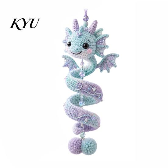 Easy Assembly Dragon Decor DIY Spiral Hanging Ornament Kit, Decorative Art Craft, Family Activity Craft Handmade Crochet Kit for Home Classroom