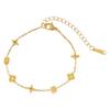 Square flower necklace women's light luxury niche high sense collarbone chain Internet celebrity four-leaf clover accessories tide