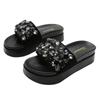 Women's Summer 2022 Trendy Sponge Cake Platform Slippers with Diamond Buckle – Height-Increasing Beach Shoes