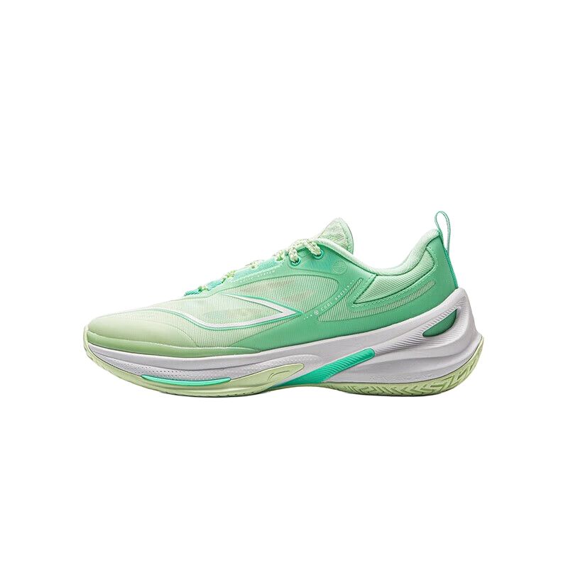 Li Ning Kids Basketball Fashion Trend Non-Slip Rebound Breathable Support Low-Top Basketball Shoes Men sneaker White Green YKBV022-9