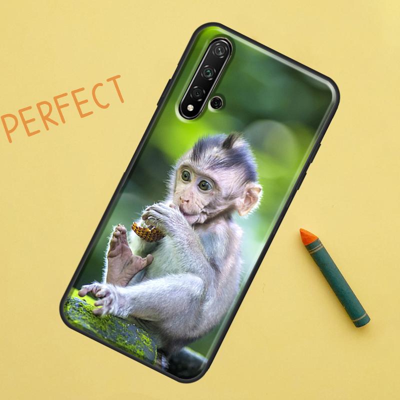 Cute Baby Monkey Animal For Huawei Nova 8i 12i 11i 12s Y73 Y72 Y61 Y91 Y90 Y70 Y60 9 10 SE P30 P40 Lite P60 Pro Case