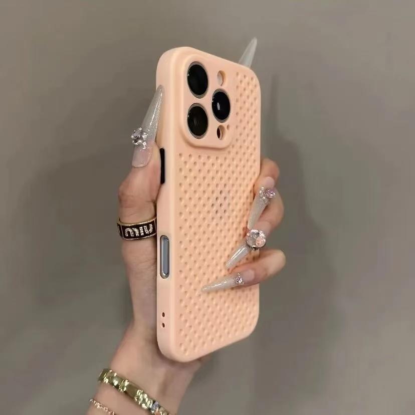 

Роскошный сетчатый чехол из ТПУ с теплоотводом для iPhone 16 E 15 14 Puls 13 12 11 Pro Max лаконичный красивый чехол для телефона For Iphone 13 розовый