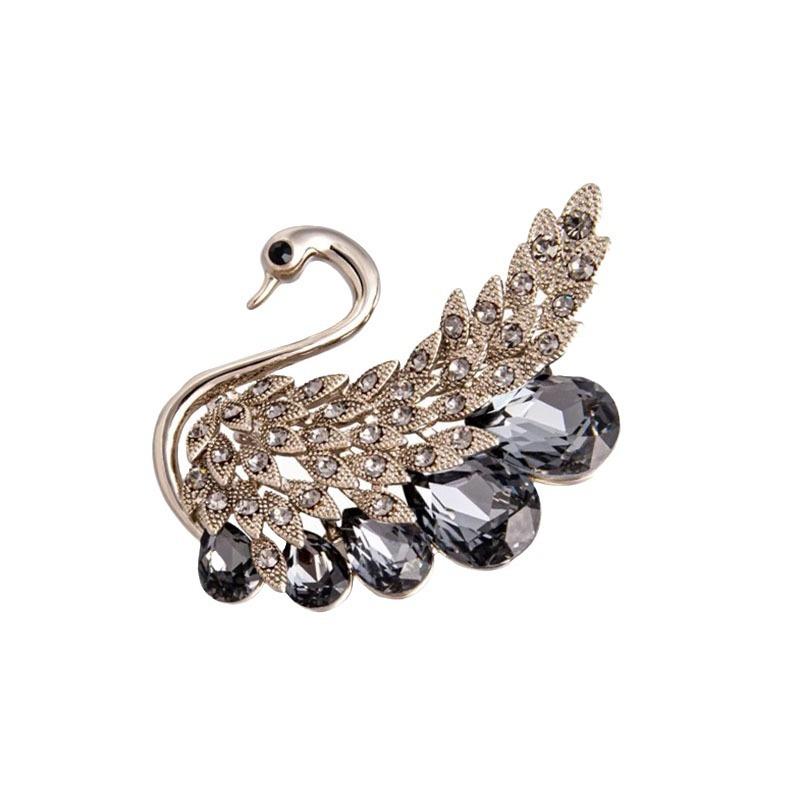 Light Luxury Retro Swan Brooch, High-end Women's Exquisite and Luxurious Animal Brooch, Elegant and Versatile Suit Pin