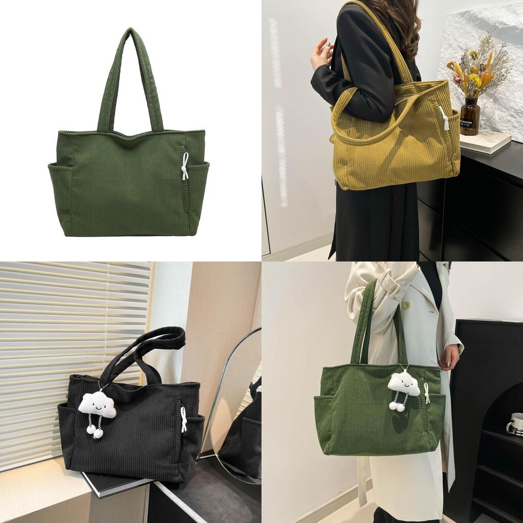 Trendy Versatile Canvas Tote Bag For Women In Solid Colors Perfect For Daily Use