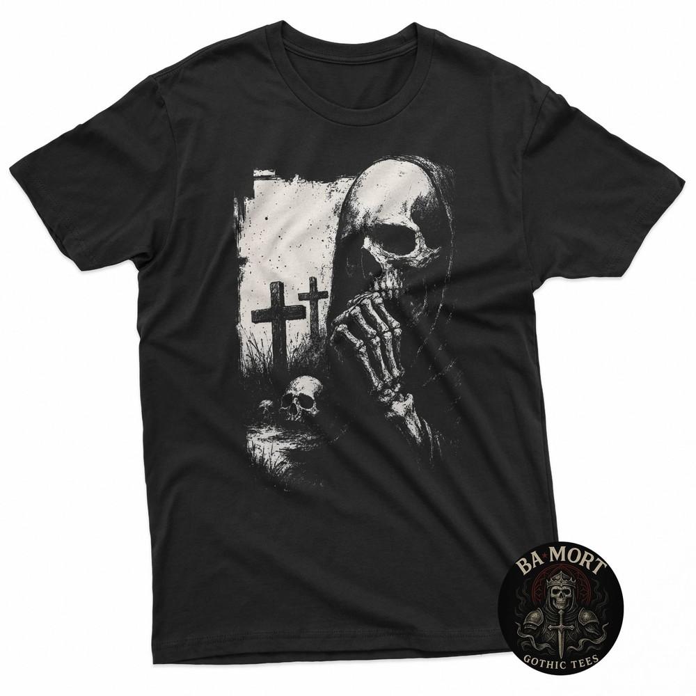 Grim Reaper Skull Deathcore Goth Alt Horror Gothic Aesthetic TShirt Unisex T-Shirt XXXXL