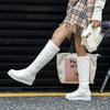 Winter Warm Plush Knee High Boots Women Comfy Flat Heel Snow Boots Slip On Platform Woman Long Boots Shoes Black Pink White 2025