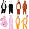 Entzückender Tier-Flanellpyjama für Kinder mit gemütlichem Onesie-Schlafanzug mit Taschen