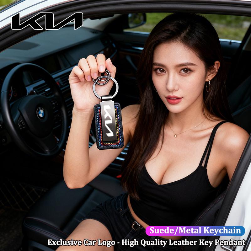 MCIY6 Luxury Metal Laser Engraved Retro Vintage Car Key Ring Keychain for Kia Rio Soul Seltos Forte K5 K3 Niro Sorento Stinger Sportag