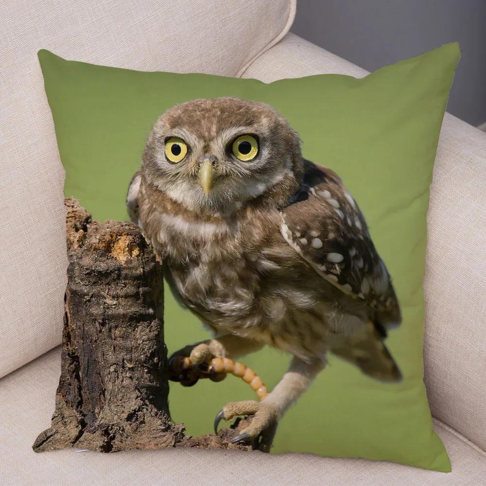 Cute Animal Pillowcase Wild Owl Cushion Cover Decorative Sofa Home Children's Room