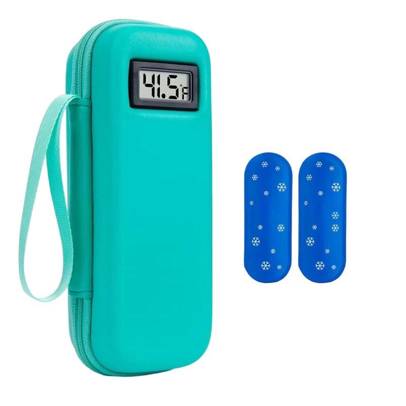 

Fresh Insulin Cooler Travel Case With Temperature Display Waterproof Insulin Pen Cooler Bag Organizer Bag For Diabetics зелений