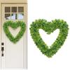 Heart Shaped Wreath Heart Love Garland Wall Hanging Sign Plastic Artificial Greenery Yard Signs for Home Farmhouse Window Decor