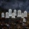 Miniature Horror Scene Props 10Pcs Mini Tombstone, 3D Printed Unpainted Gravestone Model Kit, Micro Cemetery PLA Parts Diorama Accessories, Halloween