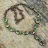 Faceted Green Amethyst Necklace Electroformed Copper Necklace Adjustable Chain Necklace Handmade Jewelry Gemstone Necklace Gifts for Mother