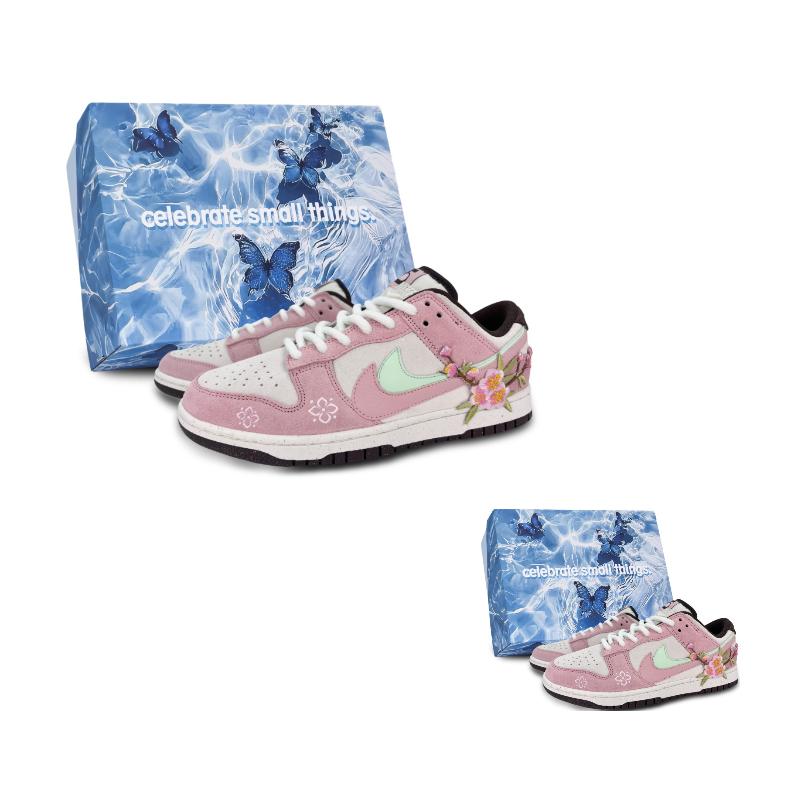 

Nike Dunk Slip Resistant Abrasion Resistant Low top Skateboard Shoes Women s White Pink HV1799-161(Team188-S-BOX) 40