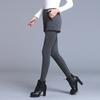 High-Waist Elastic Waistband Pockets Thickened Leggings Shorts Women Fake Two Piece Fleece Lining Leggings Skirt
