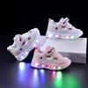 Light-Up Cartoon Cat Baby Girl Sports Shoes, Soft Sole, Mesh, Spring/Autumn 2026