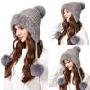 Outdoor Velvet Warm Wool Hat Women's Winter Plush Edge Ear Protection Wool Ball Knitted Hat