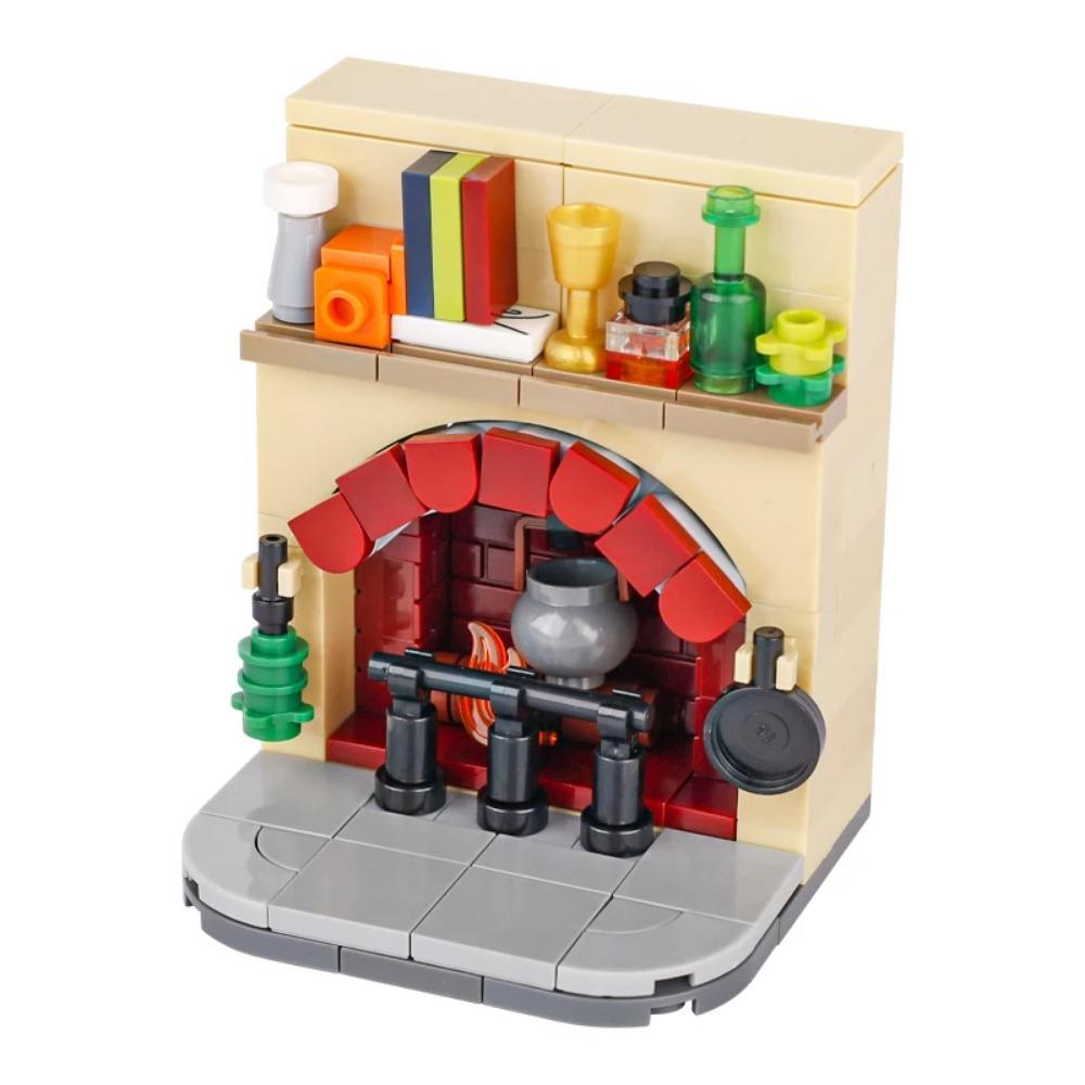 Medieval City MOC Stavební bloky Vojenské figurky vojáků Hradní věž Fontána Nástěnka k bazénu Cihly Dětská Halloweenská hračka