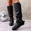 Plus Size Shoes for Women 36-43 Autumn Spring 2026 Women Round Toe Comfortable Platform Non-slip Mid-calf Boots Women Shoes