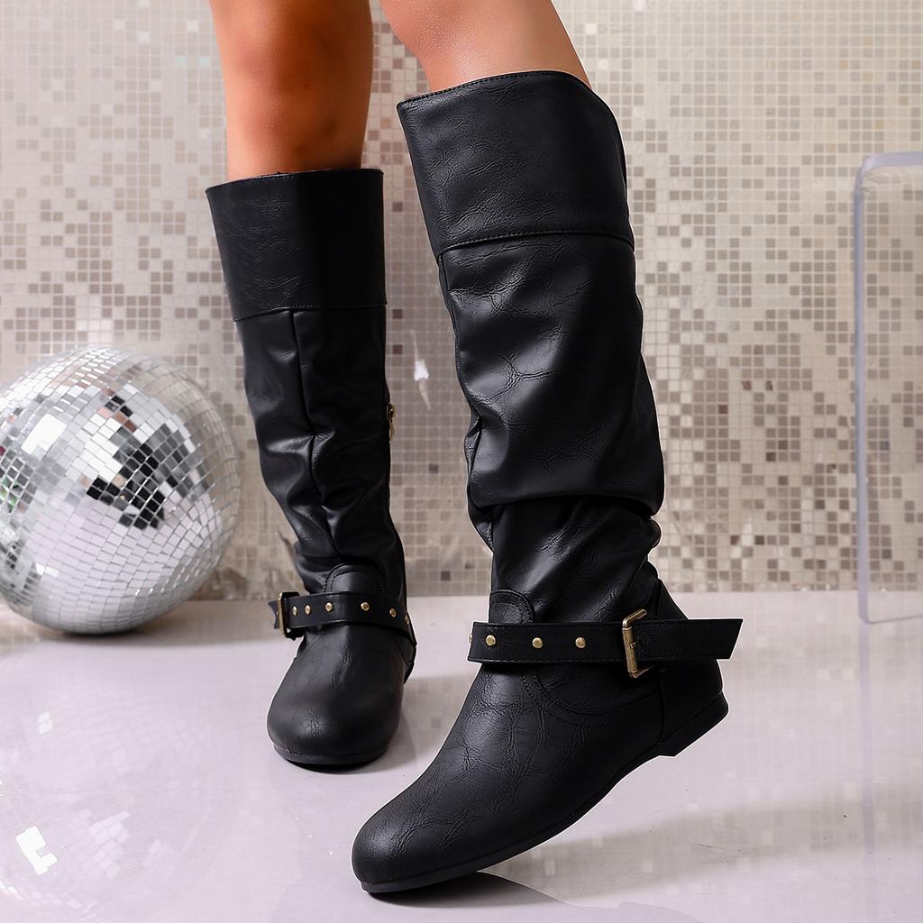 Plus Size Shoes for Women 36-43 Autumn Spring 2026 Women Round Toe Comfortable Platform Non-slip Mid-calf Boots Women Shoes