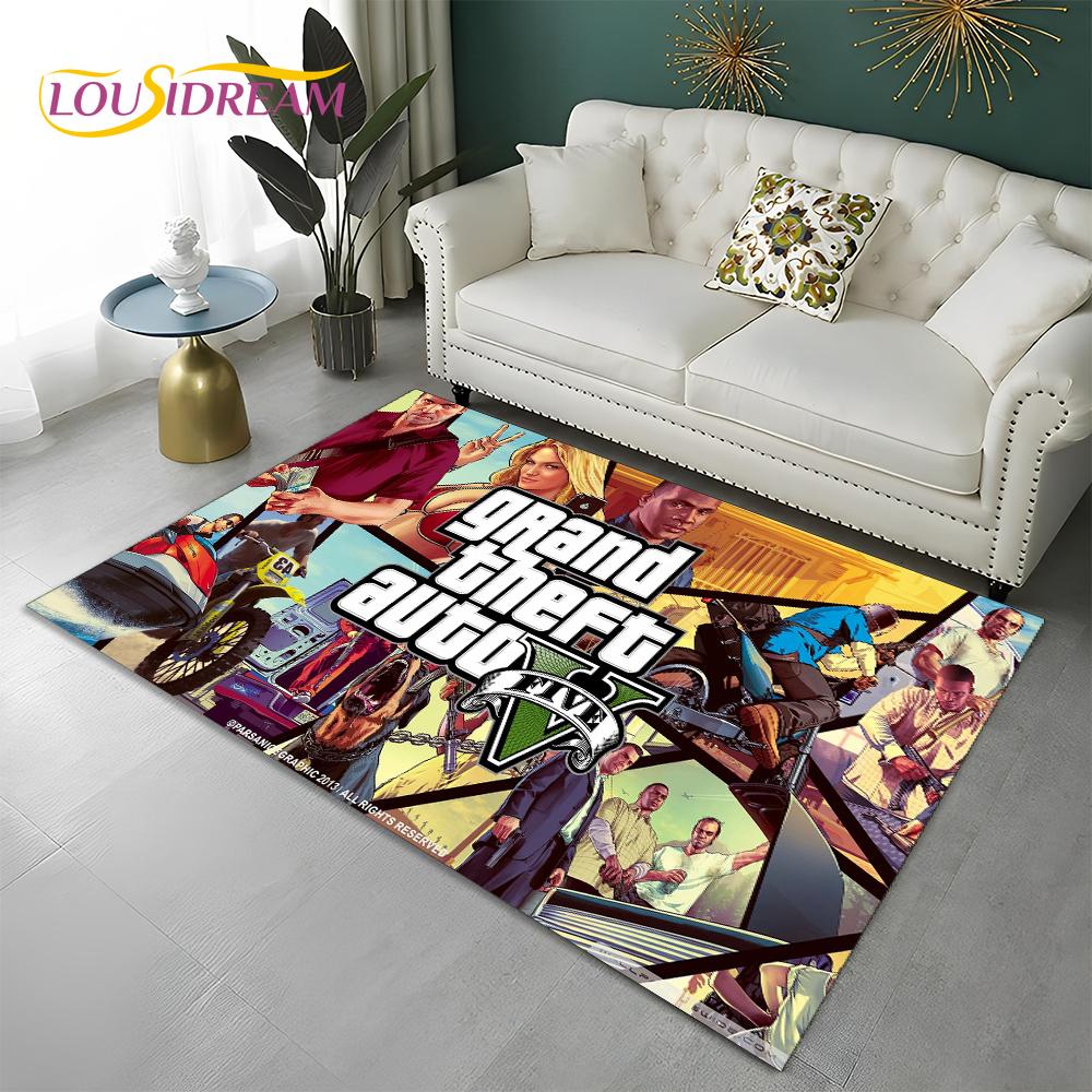 Grand Theft Auto Games 3D GTA  Gamer Carpet Rug for Home Living Room Bedroom Sofa Doormat Decor,kids Area Rug Non-slip Floor Mat