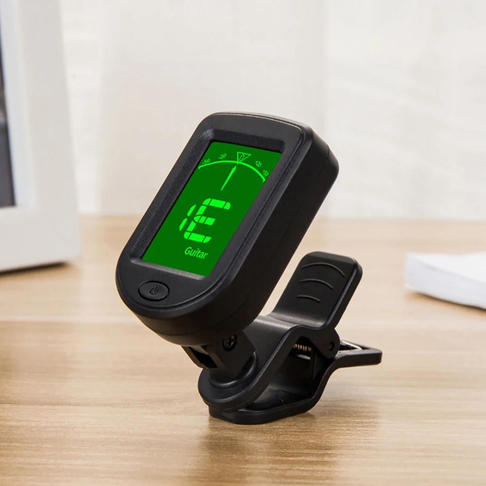 1-2pcs Guitar Tuner Digital Clip-On Tuner LCD Display Chromatic Tuner Clip On Guitar Tuner for Guitar Bass Violin Ukulele