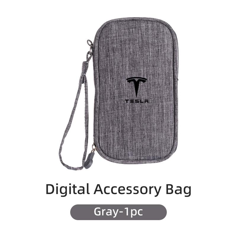 

Car Valve Digital Storage Bag USB Data Cable Organizer Accessories For Tesla Model 3 Model S Model X Model Y 2022 2026