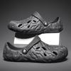 Large Size 49 Slippers Men's Summer Sandals Outdoor Fingerprint Hole Shoes Outside Sandals Semi-drag Beach Shoes