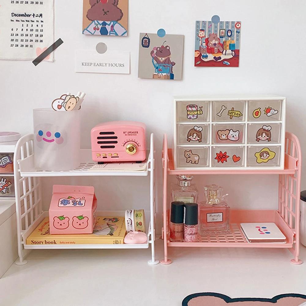 1PC High Appearance Horizontal Desktop Storage Shelf Simple Multi-storey Dormitory Storage Shelf Computer Office Available