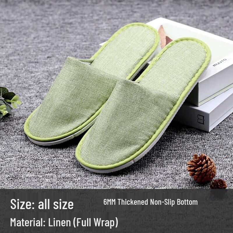 JINGRUIXIANG Утолщенные одноразовые тапочки из отельного льна