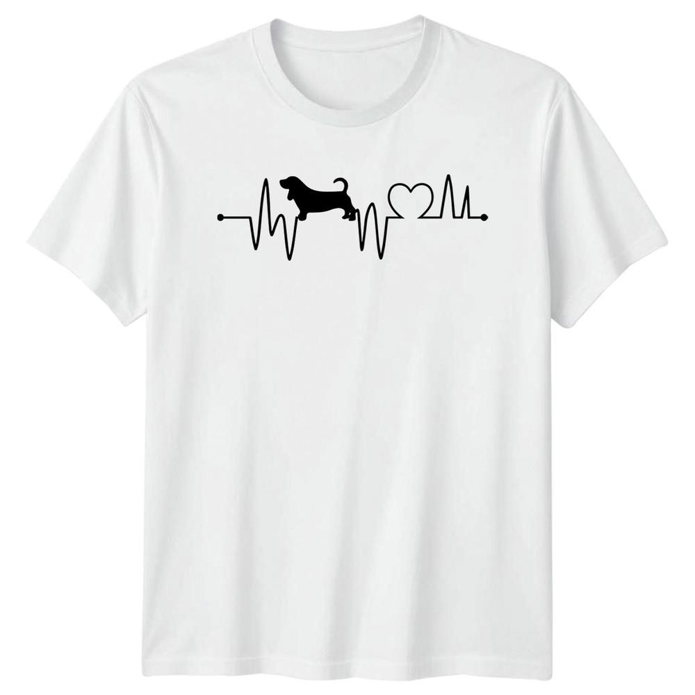 Basset Hound EKG TShirt Dog Heartbeat Gift For Him And Her S