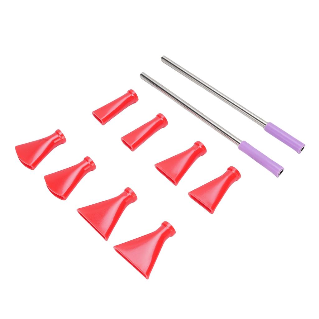 2Pcs Stainless Steel Straw 8Pcs Blow Nozzles Set Multifunctional Acrylic Pouring Paint Supplies