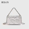 Ladies Silver Messenger Bag Fashionable All-Match Summer Small Square Bag