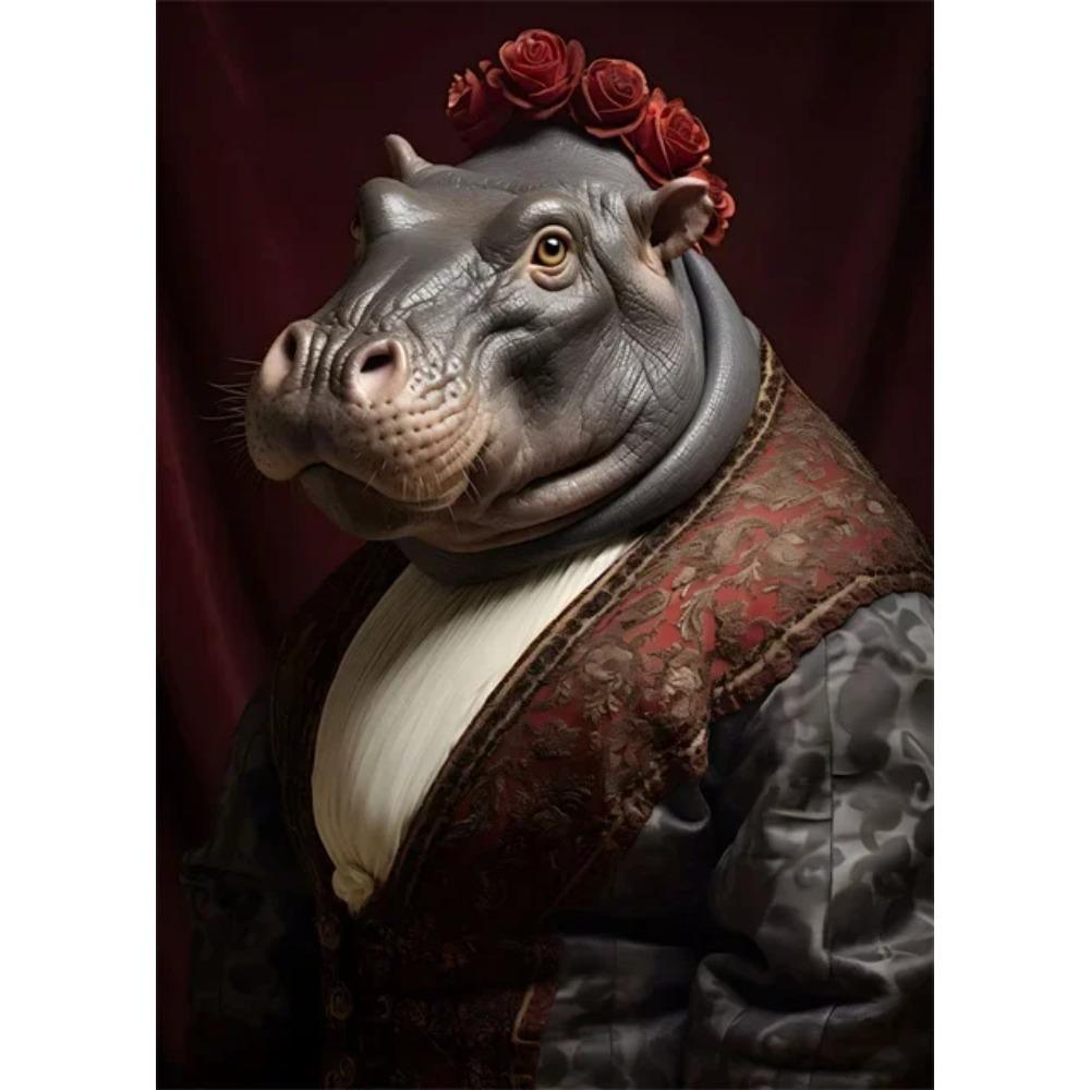 Aristokratyczne Zwierzęta Portret Plakaty i Druki Sztuka Vintage Malarstwo na Płótnie Obrazy na Ścianę do Salonu Dekoracja Domu