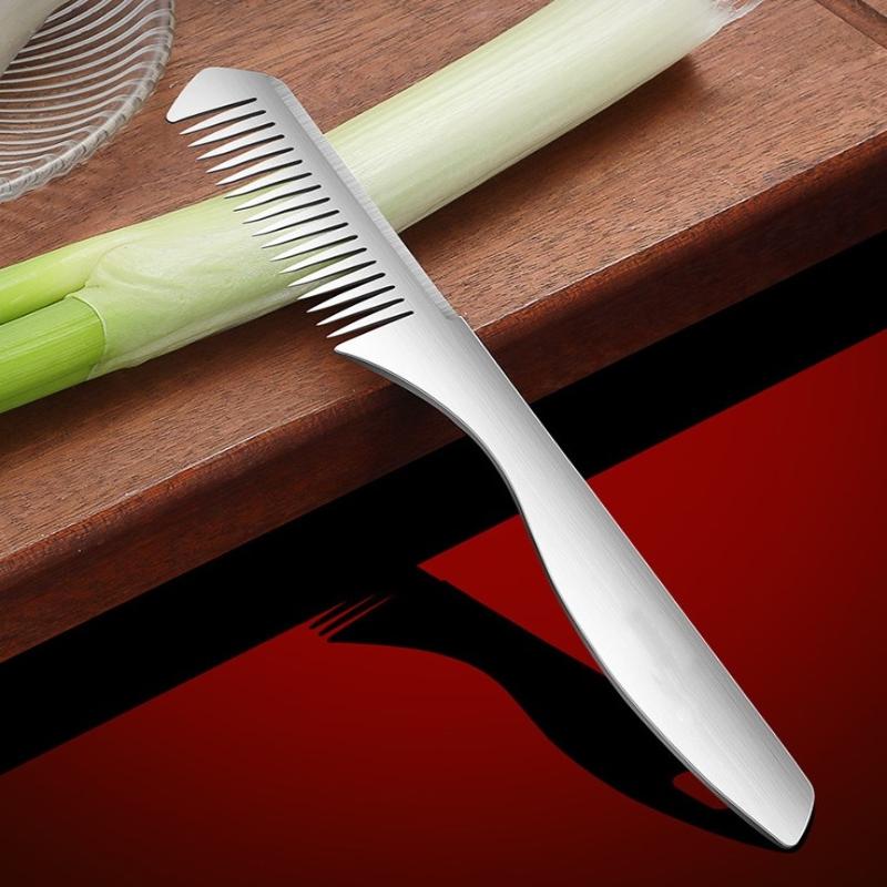 Stainless Steel Green Onion Shredder, Vegetable Slicer With Comfort Grip Multi-Functional Kitchen Tool For Onion, Carrot, Potato
