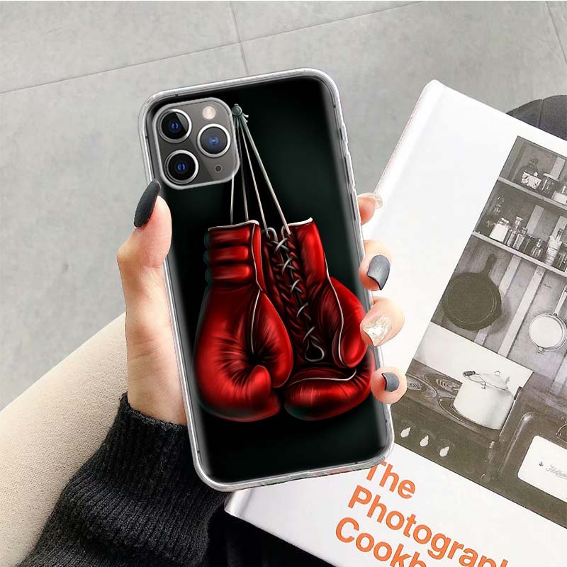 Boxing Gloves Phone Case For Apple iPhone 17 Air 16 15 Plus 14 + 13 Mini 12 11 Pro Max 7 8 SE 16Max Soft Shell Cover Coque 17 Ai