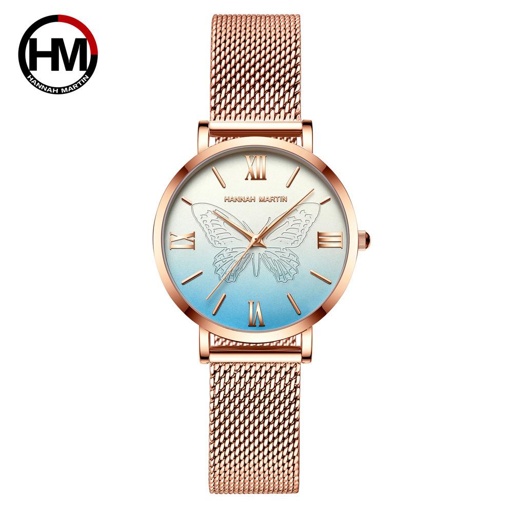 

Girl 3D Carved Butterfly Women S Watch Simple Business Ladies Casual Waterproof Quartz Watch синий