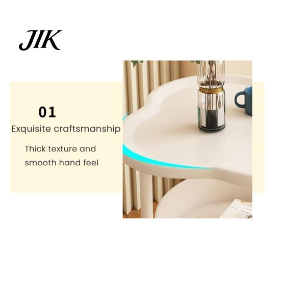 Bedside Coffee Table 2-Tier Flower Shaped Side with Open Storage Shelf Multifunctional Multi-functional Nightstands Living Room Bedroom Office