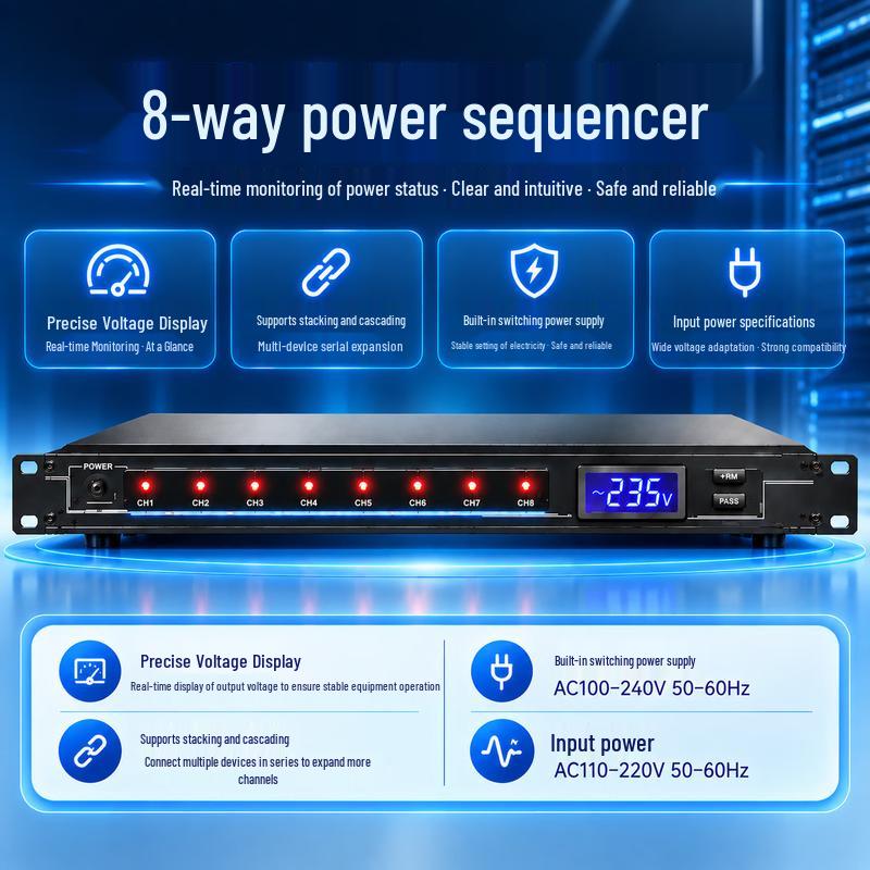 HUAIN HY-ACPE8 Professional 8-Channel Conference Power Sequencer (CN version)
