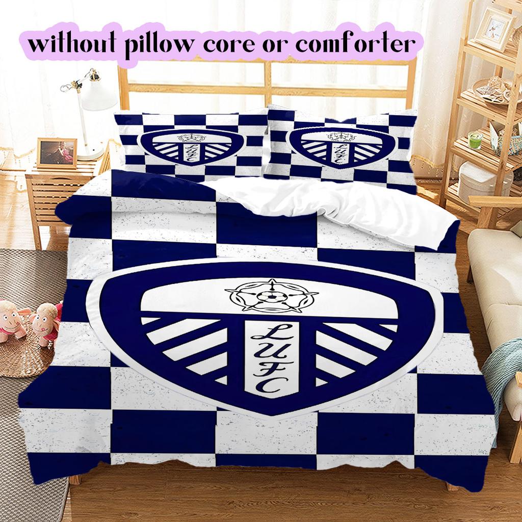 Leeds United Pattern Bedding,Quilt Set Quilt Cover Pillowcase Home Birthday Gift (1*duvet cover+2*pillowcase,without core)