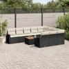 Vidaxl 11-Cz. Garden Lounge Set, Cushions Black Rattan Pe