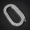 Collana a Catena Tennis da Uomo 4mm Fila Singola Zirconi, Gioielli in Lega di Zinco Eco-sostenibile