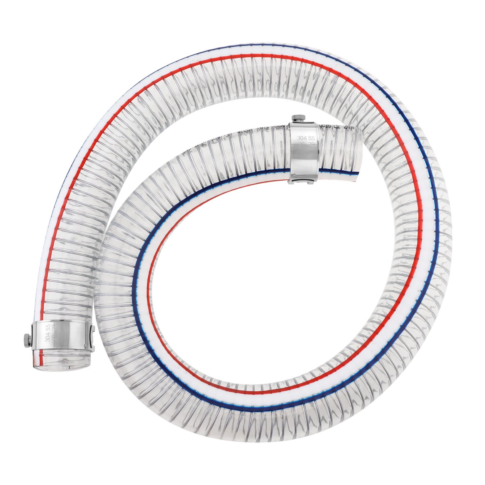 

Steel Wire Hose PVC Vacuum Tubing,Fit for Agricultural Water Pump Connection,With Clamps,Drain Hose Vinyl Suction Tubing Flexible Tube