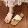 Fashion Flat Rhinestone Clip-in Sandals and Slippers for Summer Wear Stylish New Round-toe Soft-sole Non-slip Flip-flops