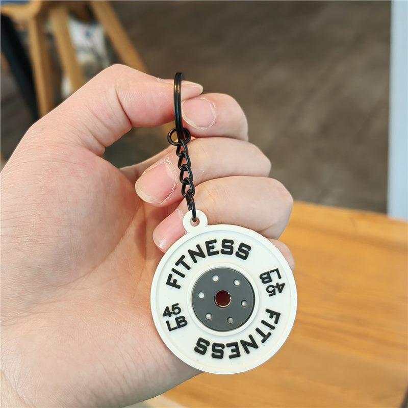 2025 New Barbell Keychain Silicone Dumbbell Keychain Gym Gifts For Gym Lovers Fitness Trainer Gift Backpack Car Key Pendant