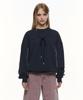 THREE TO EIGHTY Ribbon Overfit Sweatshirt (Navy)