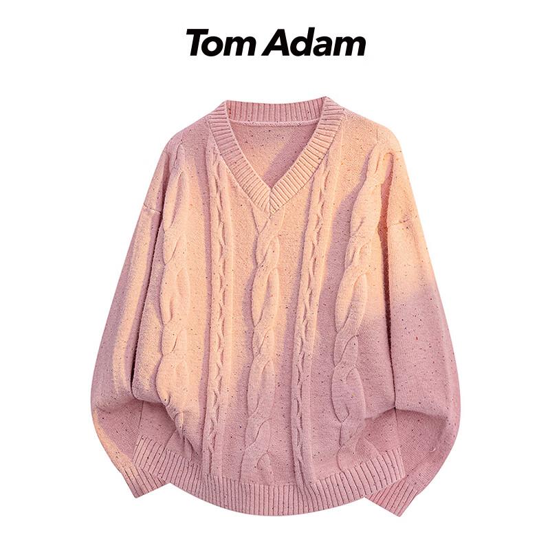

TOM ADAM American Style Cable Knit V-Neck Sweater 3XL