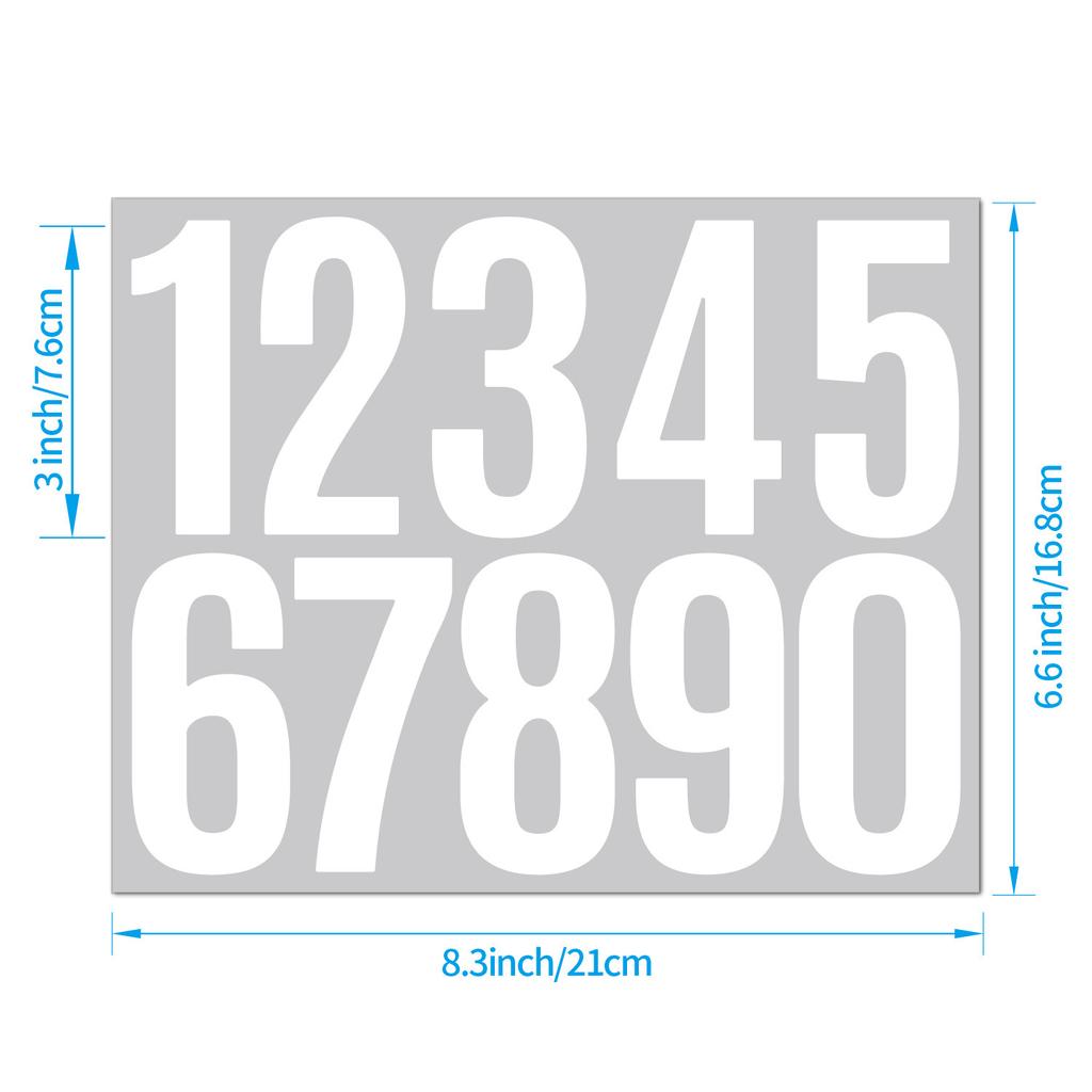 3-inch 0-9 Number Sticker, Large Vinyl Mailbox Label For Goods Classification Self-adhesive Mold Waterproof Wall Sticker
